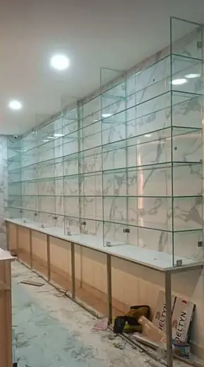 Glass display shelves shop fitting